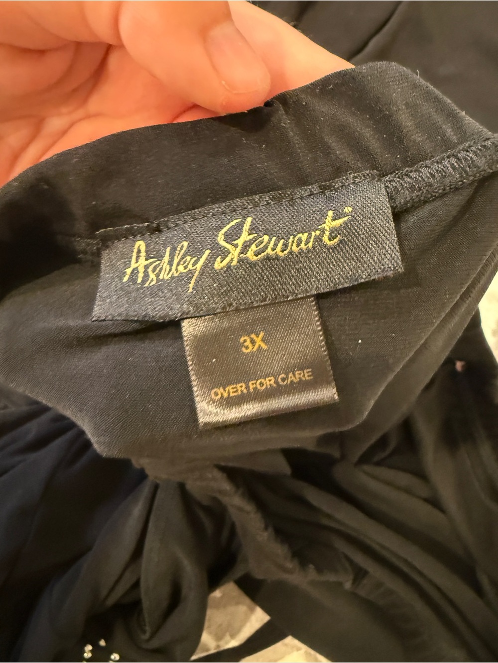 Ashley Stewart Black Wide-Leg Jumpsuit with Rhinestone V-Neck - Picture 3 of 3